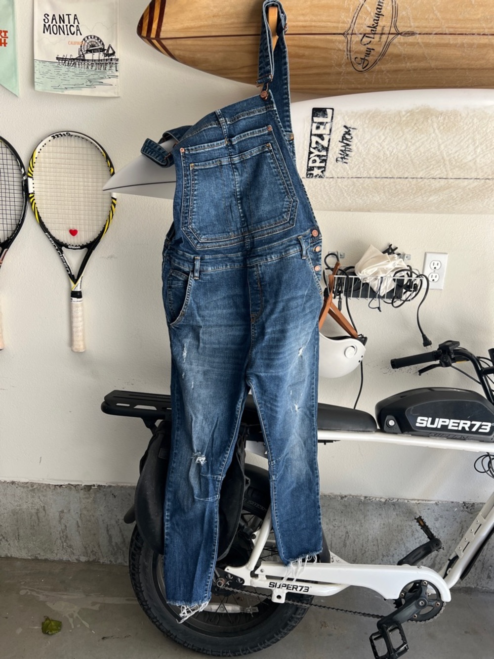 Zara Men's Dark Blue Denim Overalls - M